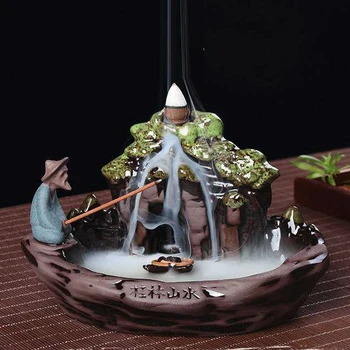 

New Creative Backflow Incense Burner Large Guilin Scenery Ceramics Line Incense Burner Decor Use In Home office Decor