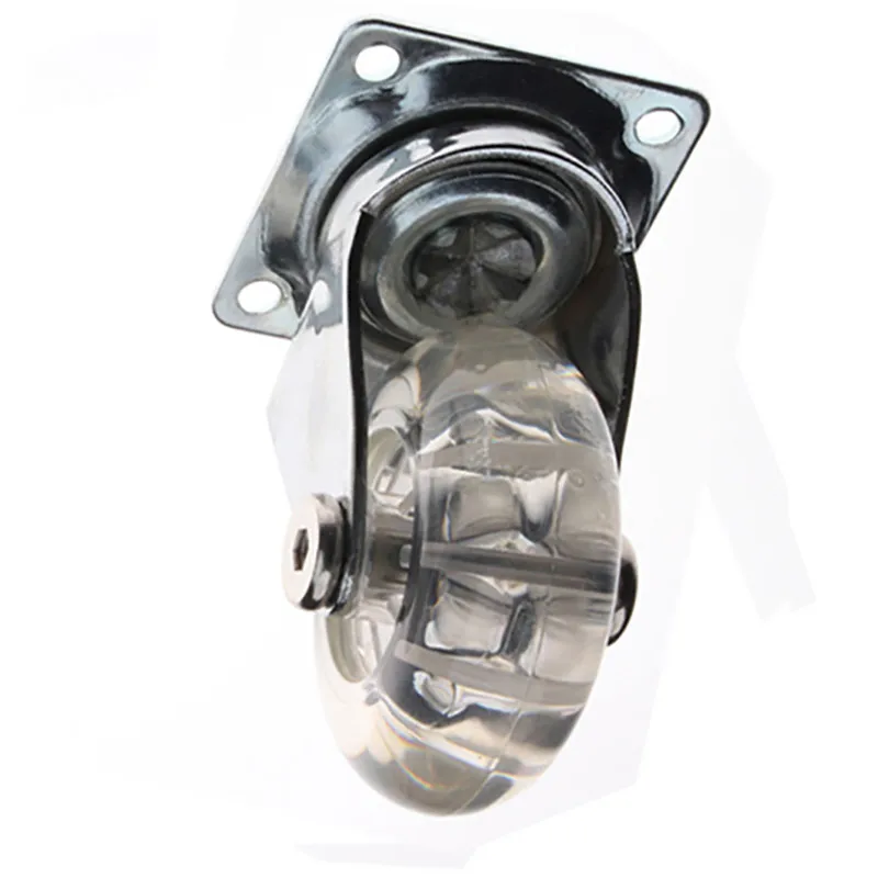 

1PCS 50MM Transparent PU Caster Office Chair Sofa Platform Trolley Wheels Furniture Hardware 40kg High Bearing Capacity