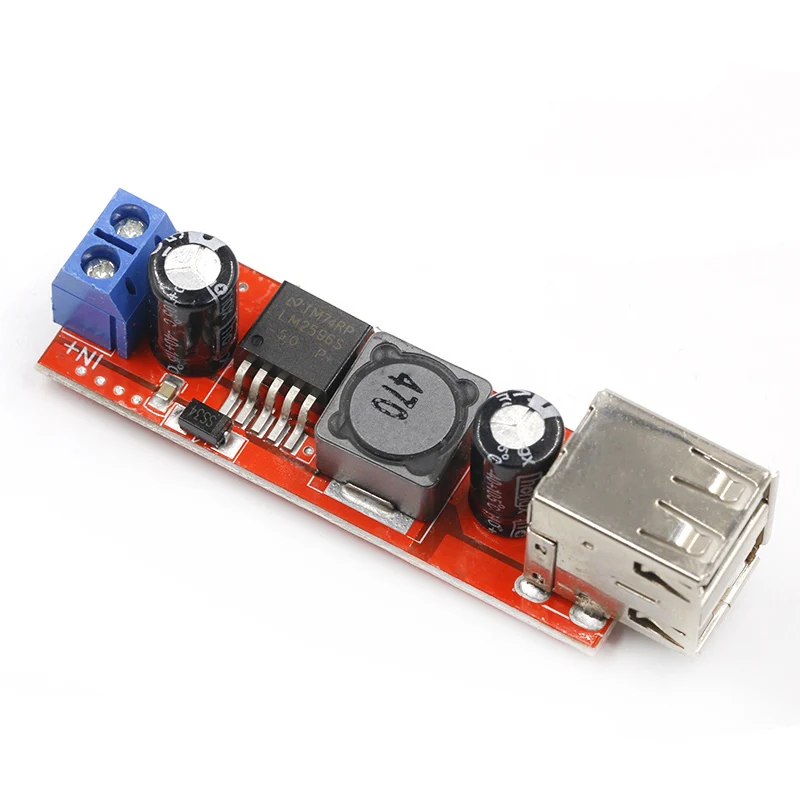 С источником питания от постоянного тока, 6 V-40 V до 5V 3A двойной USB зарядка DC-DC понижающего преобразователя постоянного тока для автомобиля Зарядное устройство LM2596 с двумя портами USB