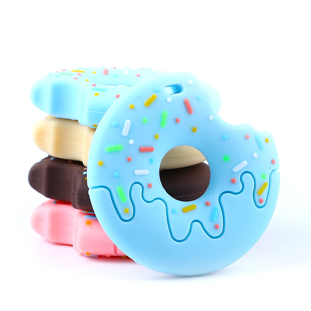 Anneau de dentition en Silicone sans BPA | 1 pièces, Donuts de 54mm, jouet de dentition pour bébé, bricolage, collier sucette chaîne pendentif, qualité alimentaire Silicone sans BPA