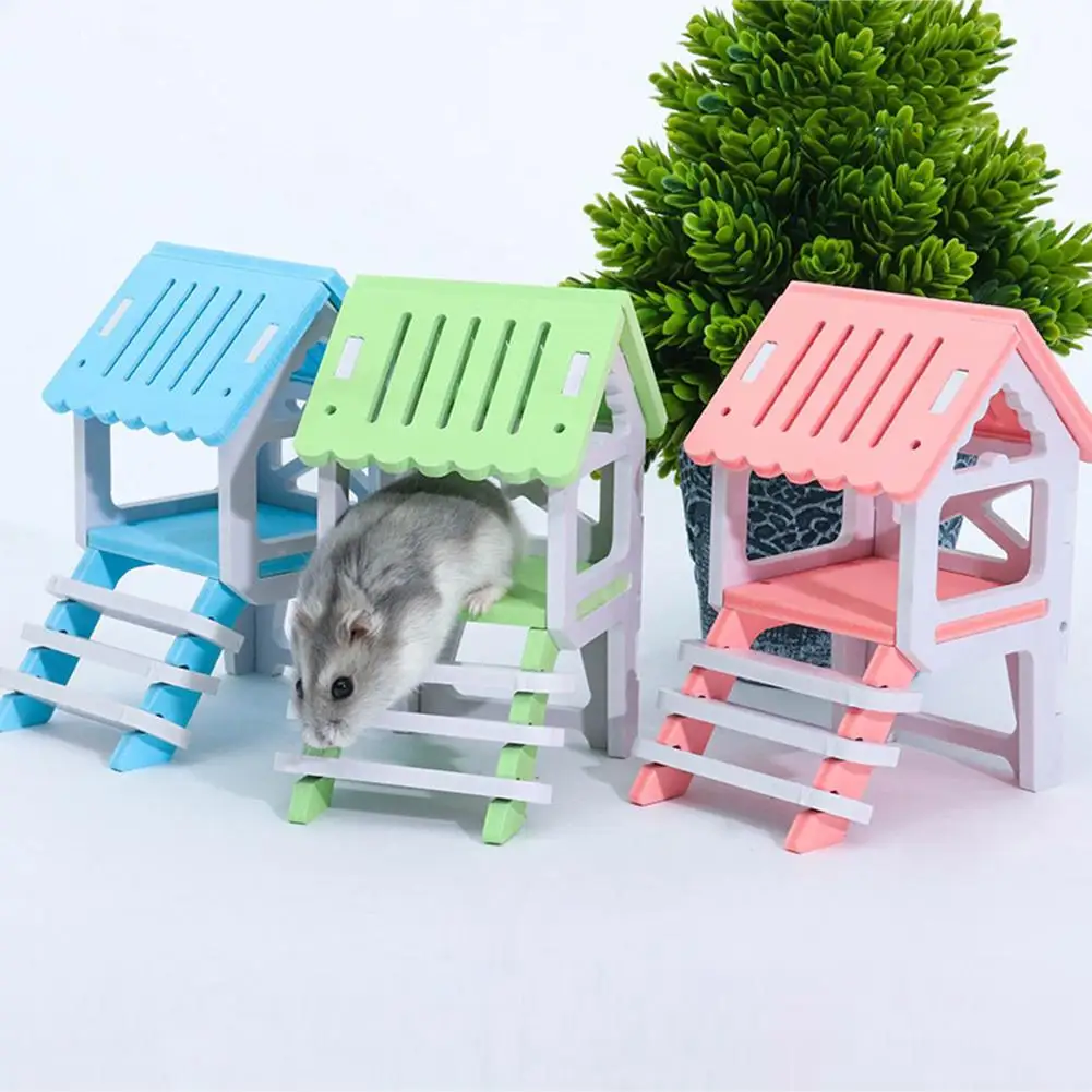 Wooden House Chinchilla Hamster Nest Attic Small Animal Playing Chewing Pet Toy | Дом и сад