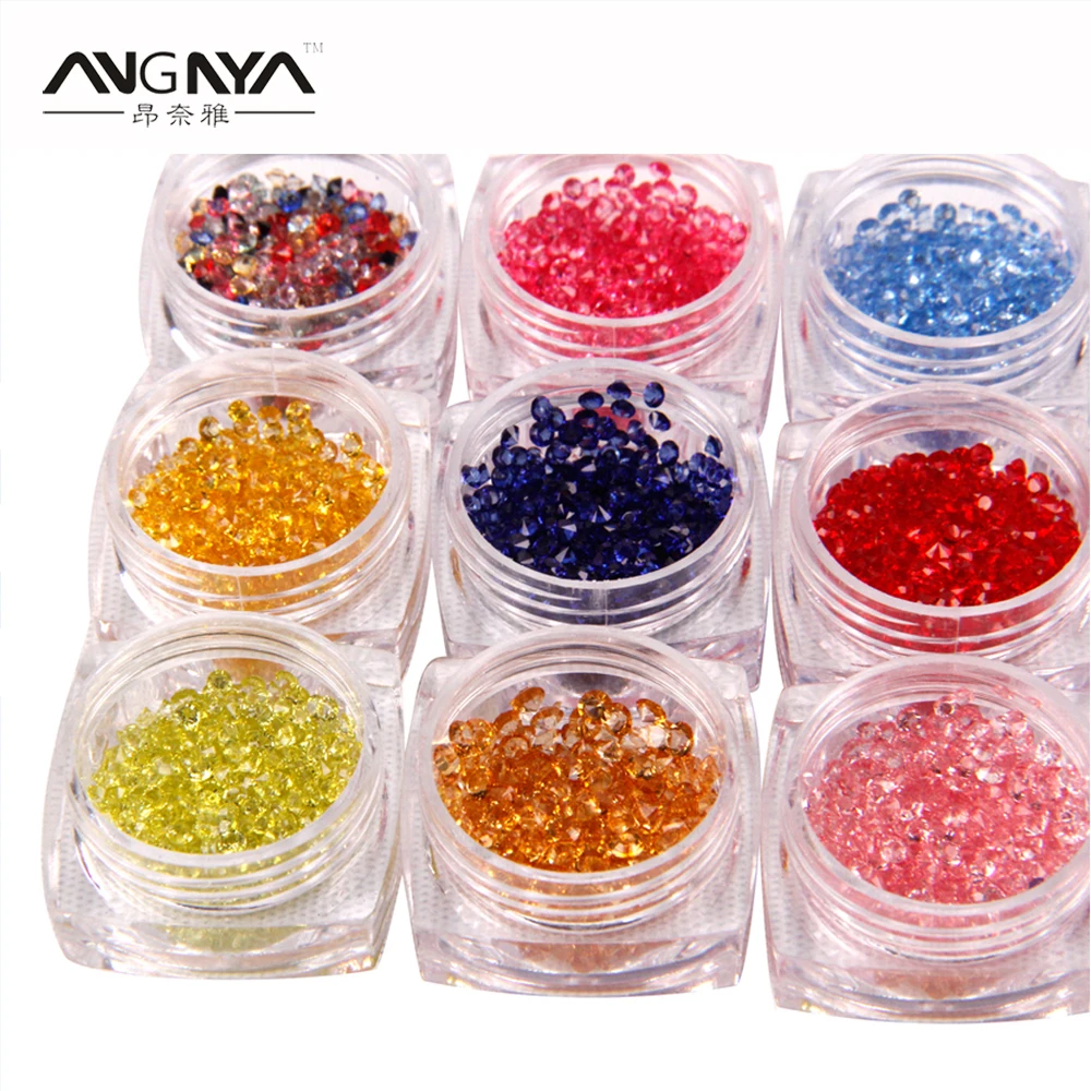 

ANGNYA 2017 Plastic Nails 3D Beauty Variety UV Gel Polish Design Decoration 12 Colors Nail Polish DIY Manicure Tip Accessories