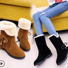 Женские ботинки; сезон осень-зима; ботинки до середины икры; брендовые модные ботинки без застежки из эластичного хлопка; женская обувь на плоской подошве