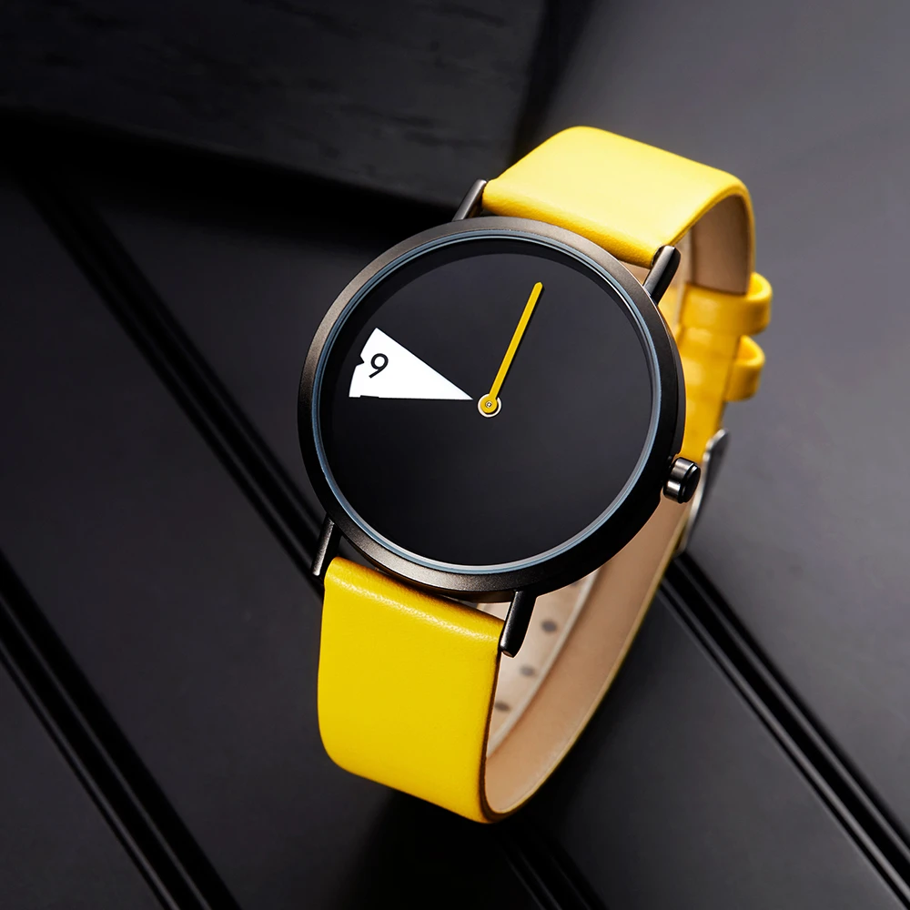 Lady Watch Women Girls Rotate Yellow Leather Band Clock Creative Wristwatch 2019 Fashion FEMALE Relogio Feminino | Наручные часы