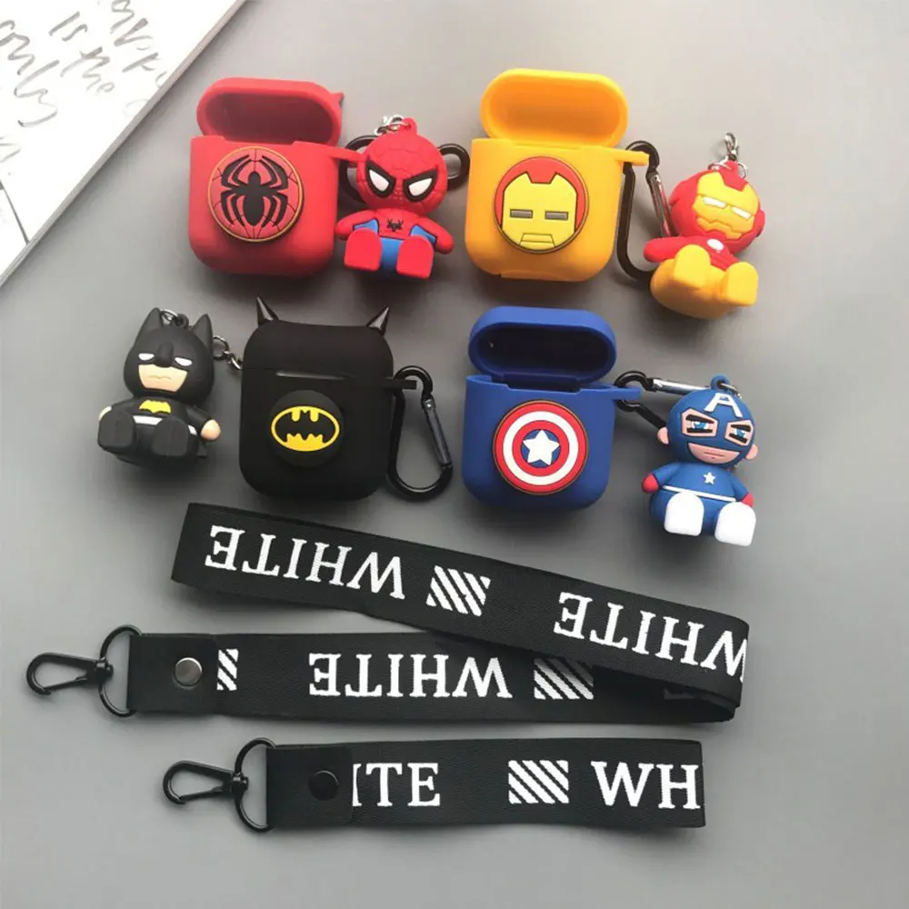 

Marvel Super Hero Silicone Bluetooth Wireless Earphone Case For AirPods Protective Cover Skin Accessories for Apple Airpods Char
