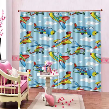 

Customized size Luxury Blackout 3D Window Curtains For Living Room cartoon fly curtains for kids room