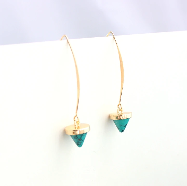 Новинка 2017 модные серьги с синим и белым мраморным камнем в форме заклепок