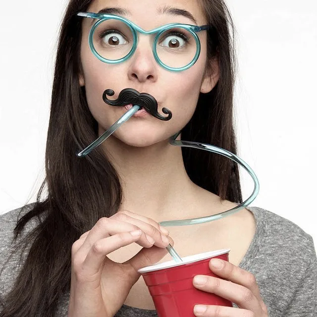 2 шт. забавное легкое питье соломенные очки для глаз Новинка игрушка подарок на день рождения ребенок взрослый DIY соломинки бар аксессуары