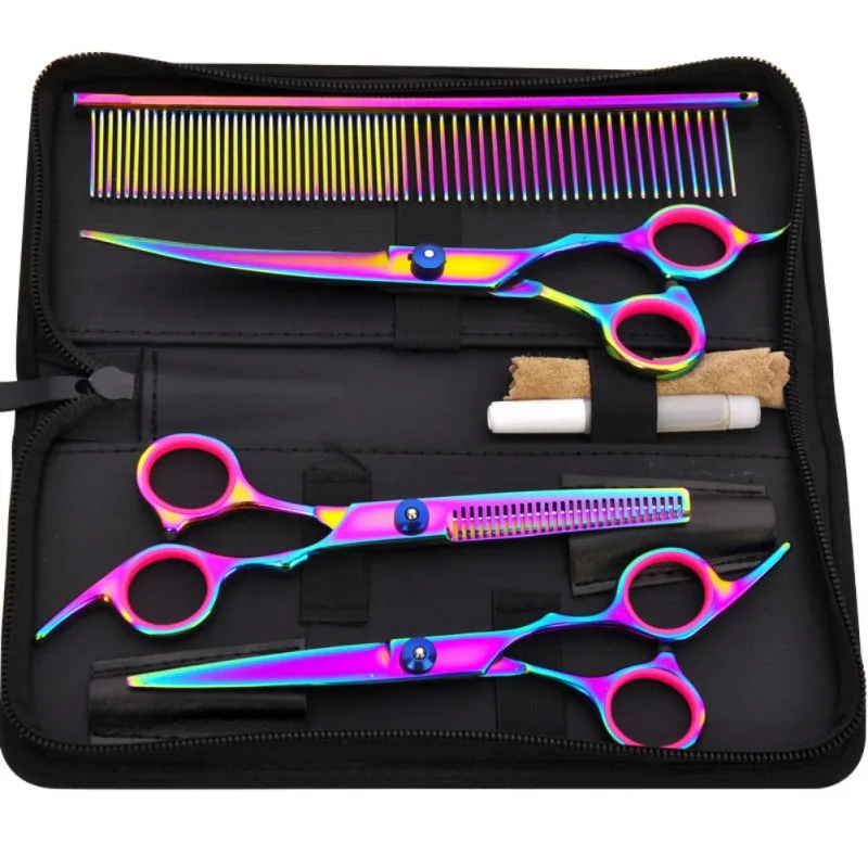 

New Professional Dogs Grooming Scissors set Cat Grooming Scissors Thinning Shears Dog Cat Cutting Hair Accessories Pets Supplies
