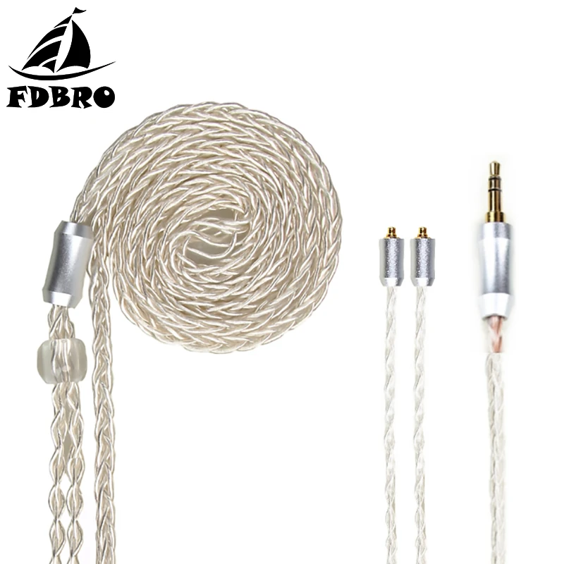 

FDBRO 2.5/3.5/4.4mm Balanced 8-Cores Silver Plated Cable Headphone Upgrade Wire Earphone Cable MMCX 0.78mm IE80 IM A2DC Wire