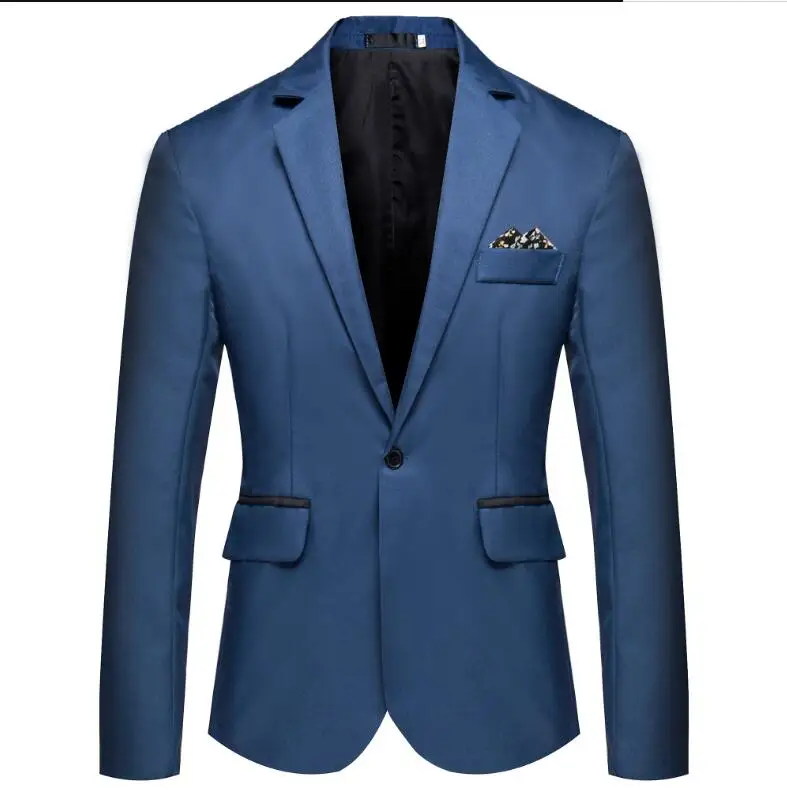 Костюм мужской пиджак мужской красивый молодой студенческий маленький костюм приталенный Блейзер Мужской Модный деловой повседневный костюм Блейзер Пальто - Цвет: sapphire blue