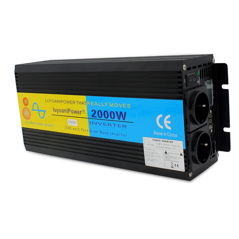US $202.85 4000W UPS inverter pure sine wave DC 12V24V to AC 220V240V LCD InverterCharger amp UPSQuiet and Fast Charge power supply EU