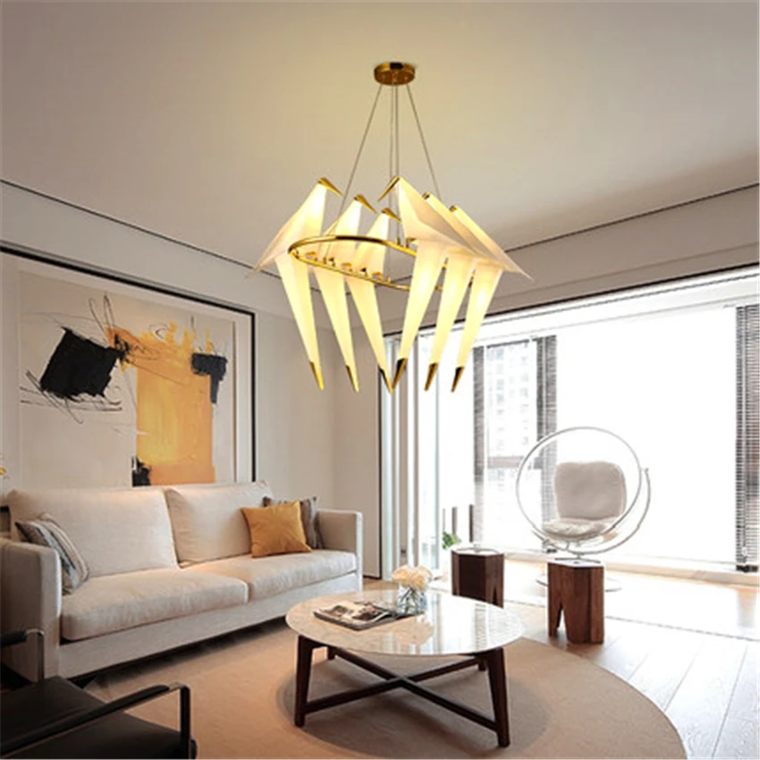 

Modern LED Bird Paper Crane Metal Chandelier for Restaurant Living Room Dining Room Children's Room LED Bird Design Pendant Lamp