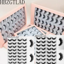 Новые 16 пар 3D накладные ресницы из искусственной норки натуральные длинные/толстые 3D ресницы крест-накрест Накладные ресницы ручной работы