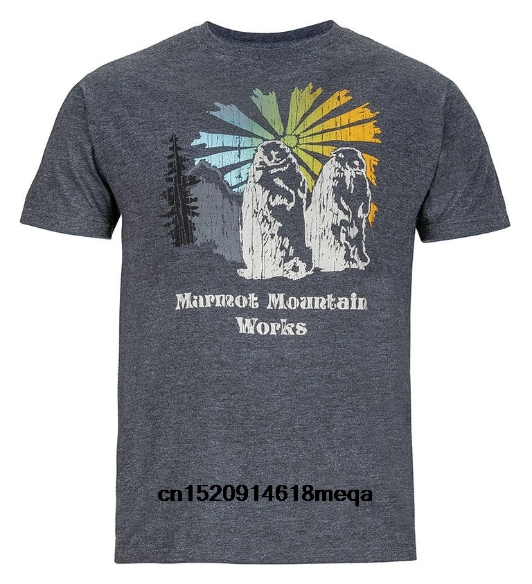 Marmot Мода личность оригинальность Графический Футболка Для мужчин шею Рубашка с