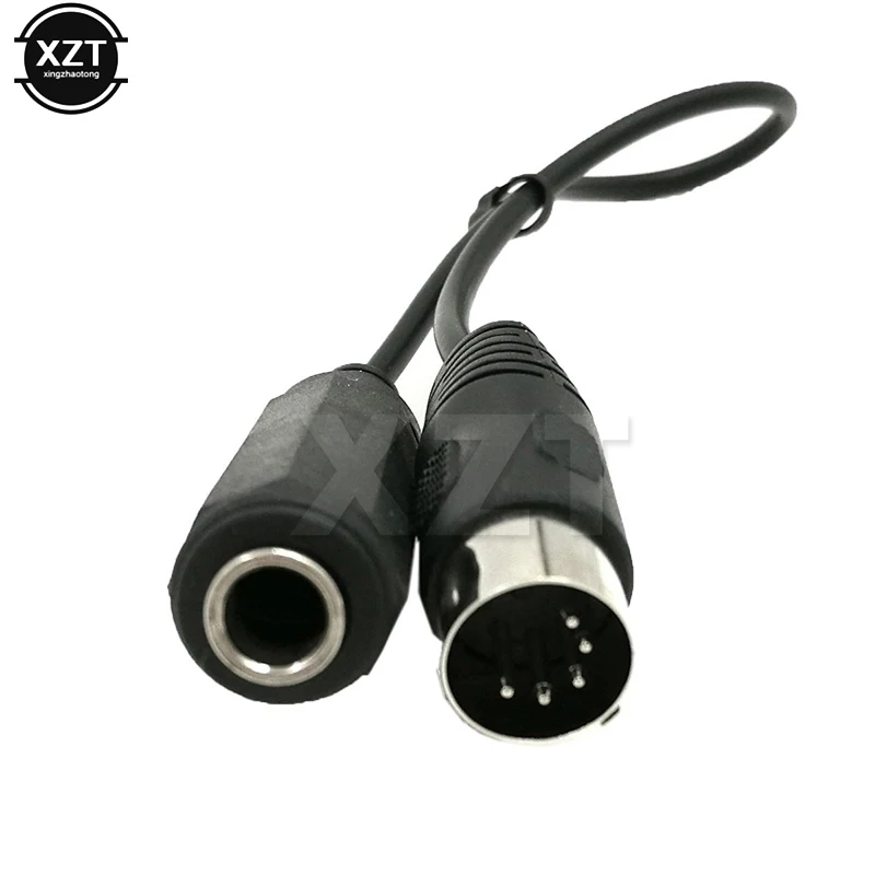 MIDI 5-Pin Din Male to Monoprice 6.35mm (1/4 Inch) Female TRS Stereo Audio Extension Cable for MIDI keyboard 30cm