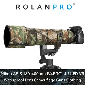 Камуфляжный чехол для объектива камеры ROLANPRO для Nikon AF-S 180-400 мм F/4E TC1.4 FL ED VR, защитный чехол от дождя