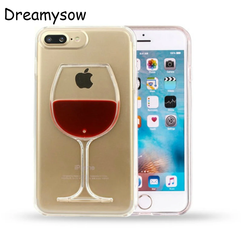 

3D Liquid Cocktail Bottle Flow Red Wine Phone Cases for iphone 6 6S 7 8 Plus SE 5 5S 7 8 Phone Cover for iphone X XS Max XR Case