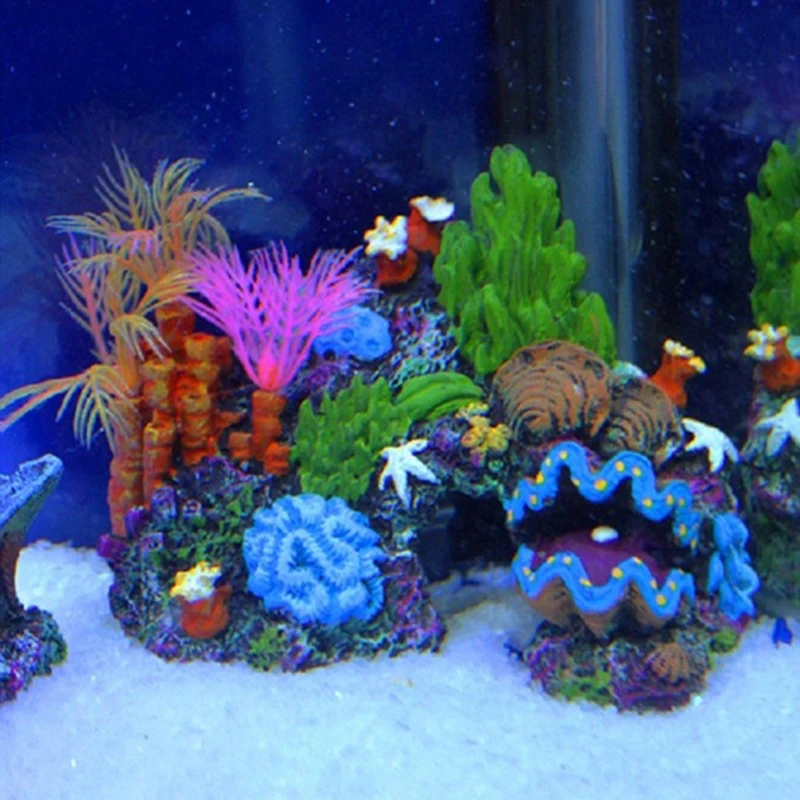 coral reef fish tank decorations