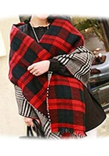 IMC Lady Women s Long Check Plaid Tartan Scarf Wraps Shawl Stole Warm Scarves Red