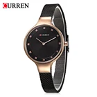★ CURREN Женщины Кварцевые Часы Из Нержавеющей Стали Mesh Band Роскошные Топ Дамы Платье Браслет Наруч ★