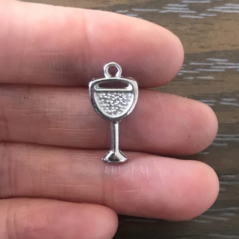 

20PCS DIY Jewelry Making Wine Glass Charms Zinc Alloy Pendant Charm for Bracelets Pendant Necklaces Earrings Zipper Pulls