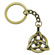 1 шт. брелоки с кольцами символ Трикветр товары для дня рождения Новогодние подарки 35x27 мм Кулон Античная бронза