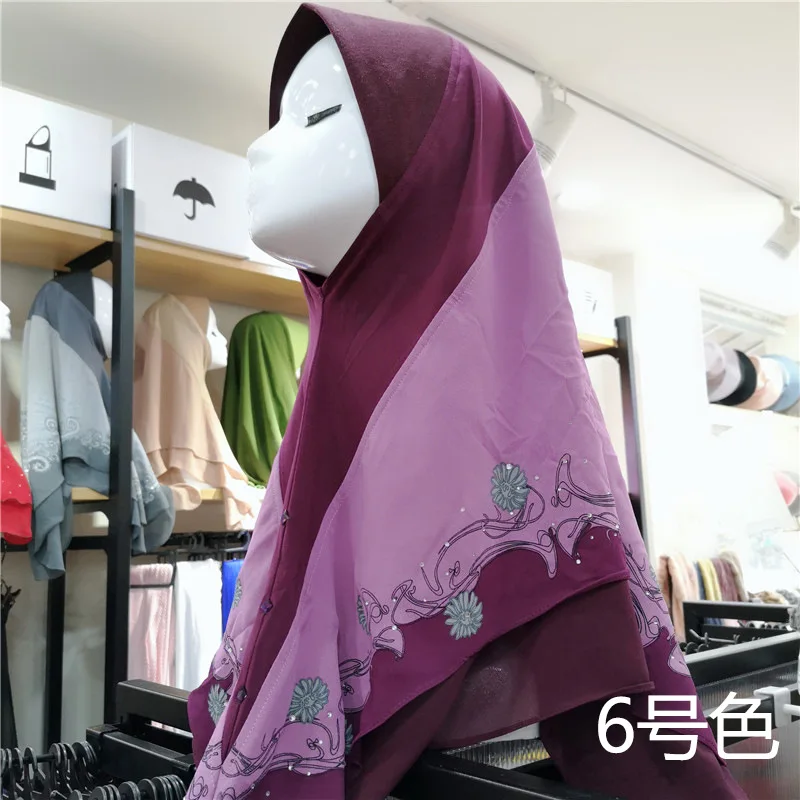 Хиджаб шарф высокого качества Женская мода женский зимний шарф женский шифон малазийский хиджаб Исламская основа оголовье