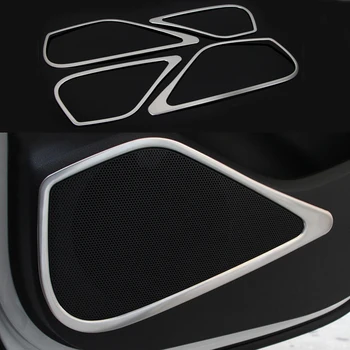 

4pcs Stainless Door Buttom Speakers Louder Frame Cover Trims For Audi A3 15-2017
