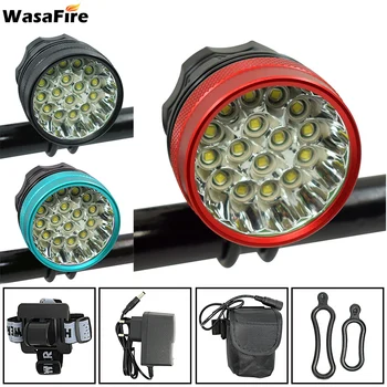 

Wasafire Powerful 30000LM Led Bike Lamp 16*XML-T6 3 Modes Bicycle Front Light Waterproof Headlamp+9600mAh Battery Pack
