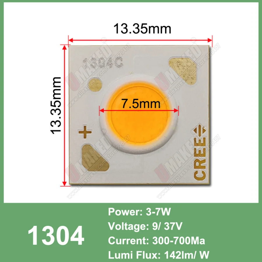 10 шт. Cree CXA 10 Вт CXA1304 15 Вт CXA1507 24 Вт CXA1512 65 Вт CXA2530 Холодный/теплый белый 5000 К, 3000 К COB Led XLamp чип светильник