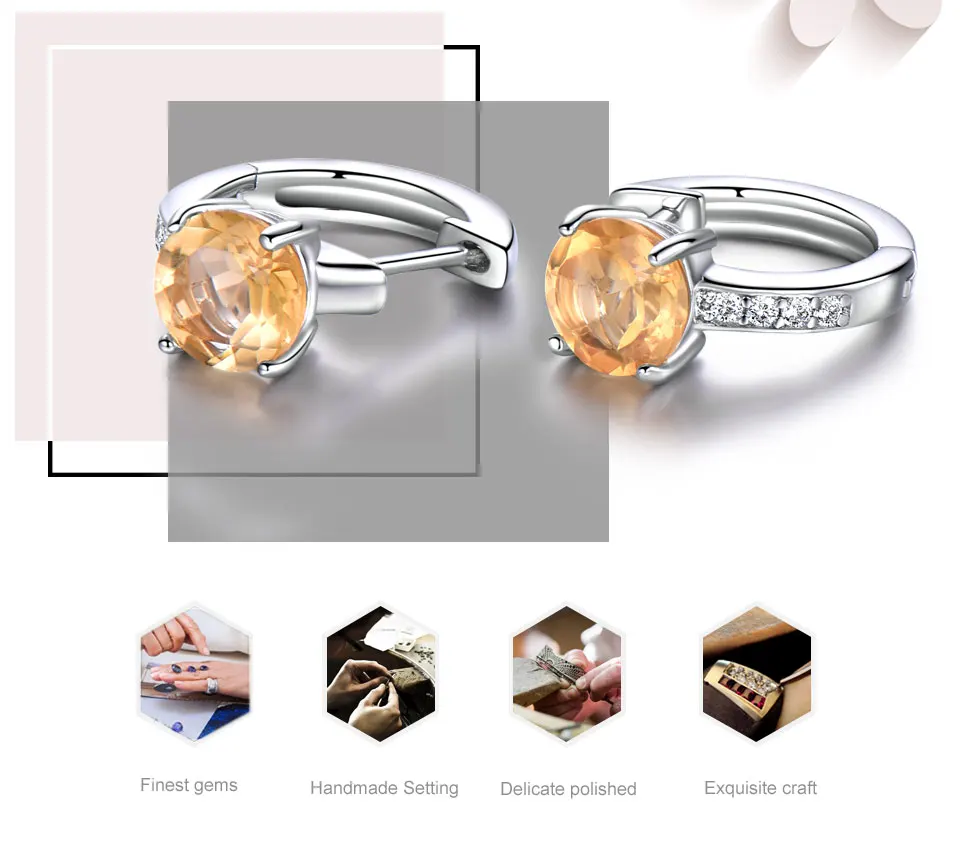 925 sterling silver natural citrine earrings for women (2)