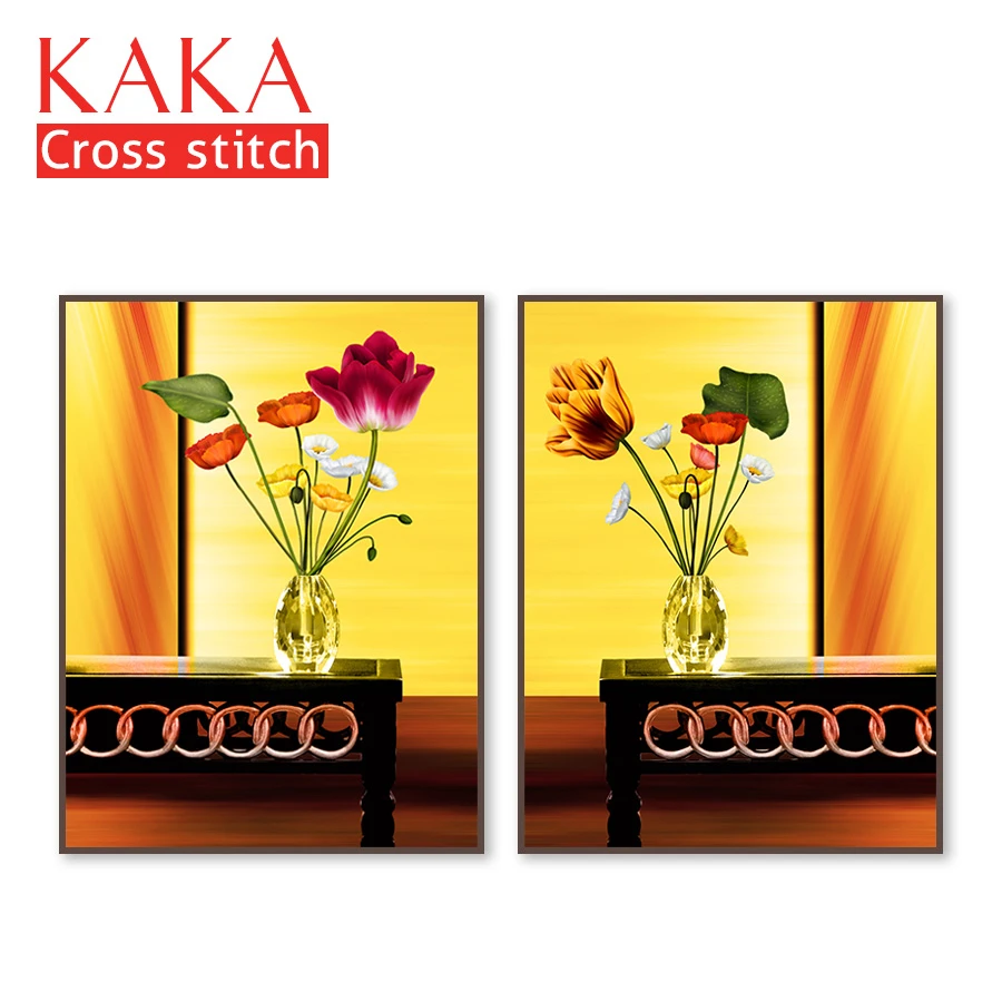 Cross stitch kits Embroidery needlework sets 11CT water soluble canvas, Simple painting table