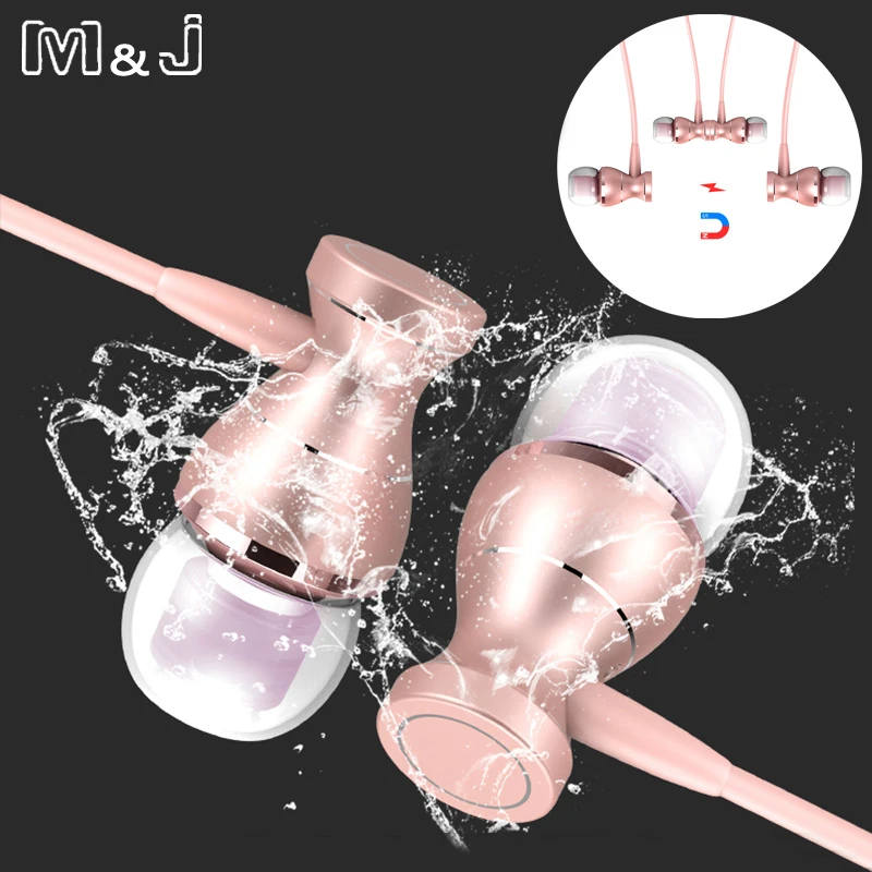 

M&J J9 In-Ear Metal Magnetic Sport Earphone Earbuds Clarity Stereo Sound With Mic Running Earphones For Mobile Phone MP3 MP4