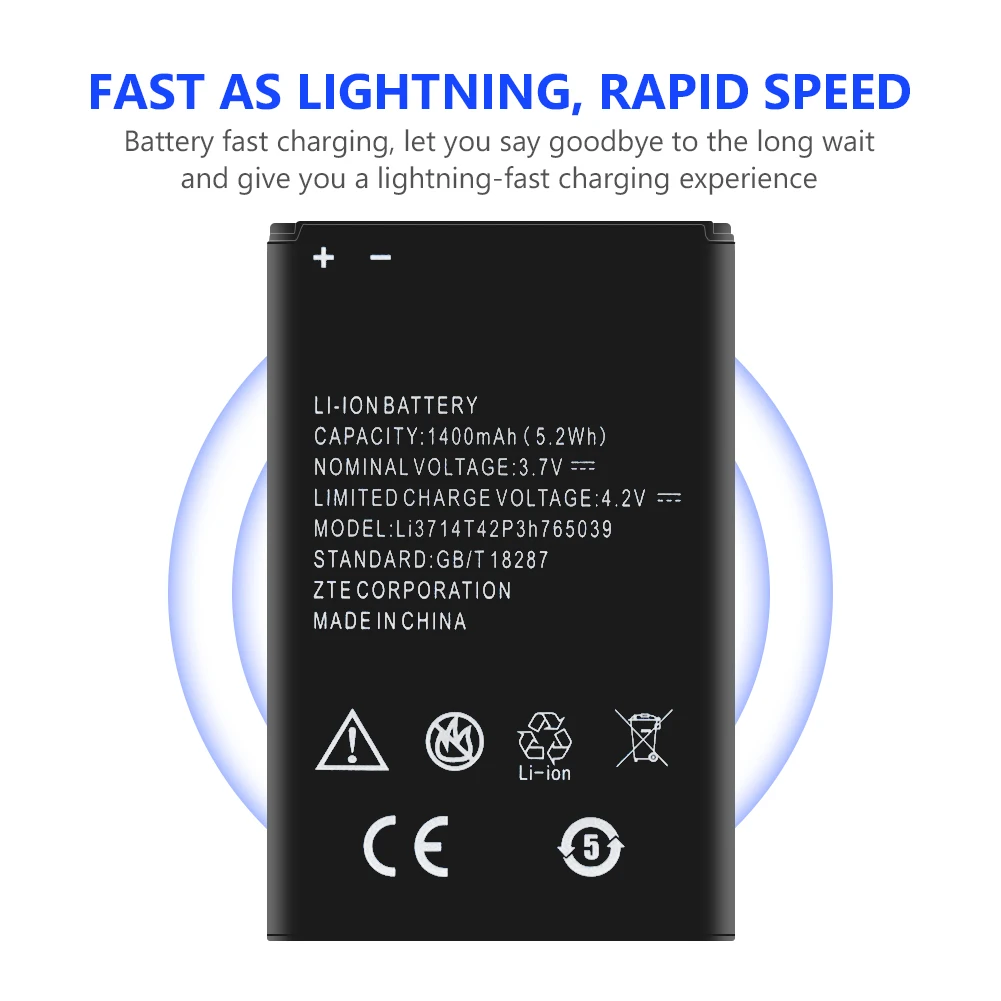 Перезаряжаемая литий-полимерная батарея для телефона 1400 мАч батареи Li3714T42P3H765039 батарея для zte Blade A3 T220 AF3 A5 AF5