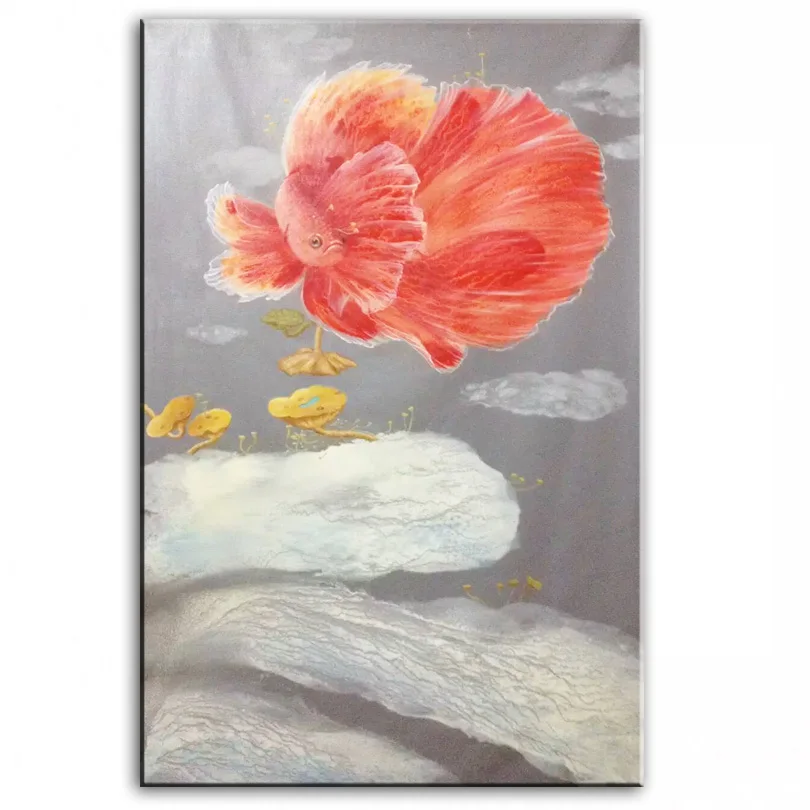 

Original oil painting Dancing goldfish painter original paintings decoration painting Custom-made oil painting 16110704