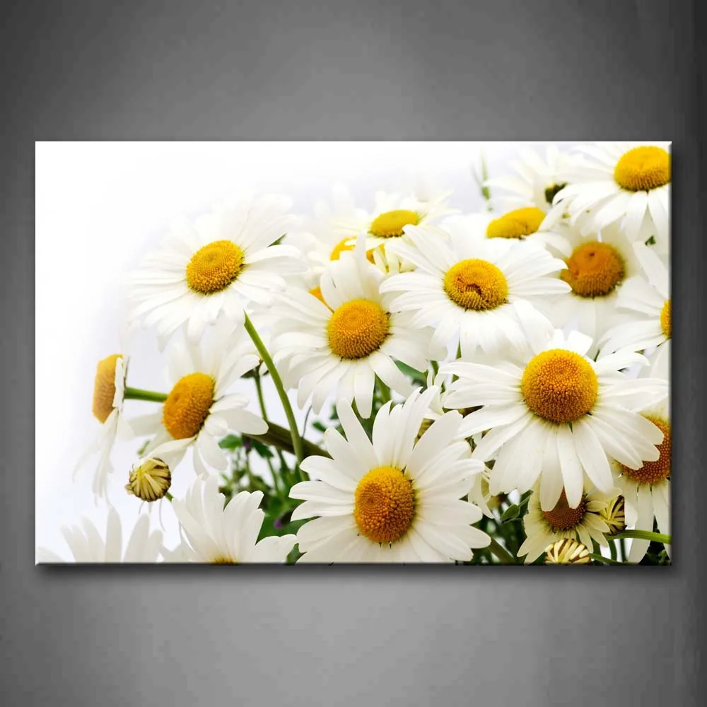 

Unframed Wall Art Pictures Daisies Petals Hearts Canvas Print Modern Flower Posters Without Frames For Living Room Decor