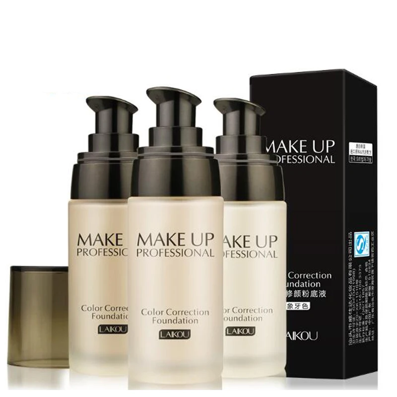 

3 colors Face Foundation Oil-control Concealer Whitening Base Liquid BB Cream Long Lasting Moisturizing Makeup Laikou Brand
