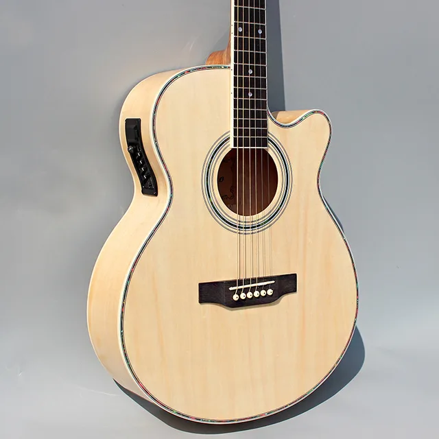 Best price at $138 Cheap Wood color guitars 40-45 40 inch high quality Electric Acoustic Guitar Rosewood Fingerboard guitarra with guitar strings