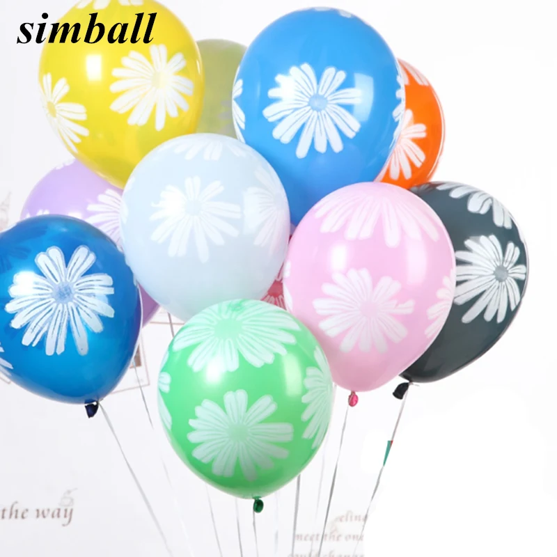 

10pcs/lot 12inch Flower Printed Latex Balloons Helium Inflatable Air Balls Wedding Decoration Birthday Party Balloon Supplies