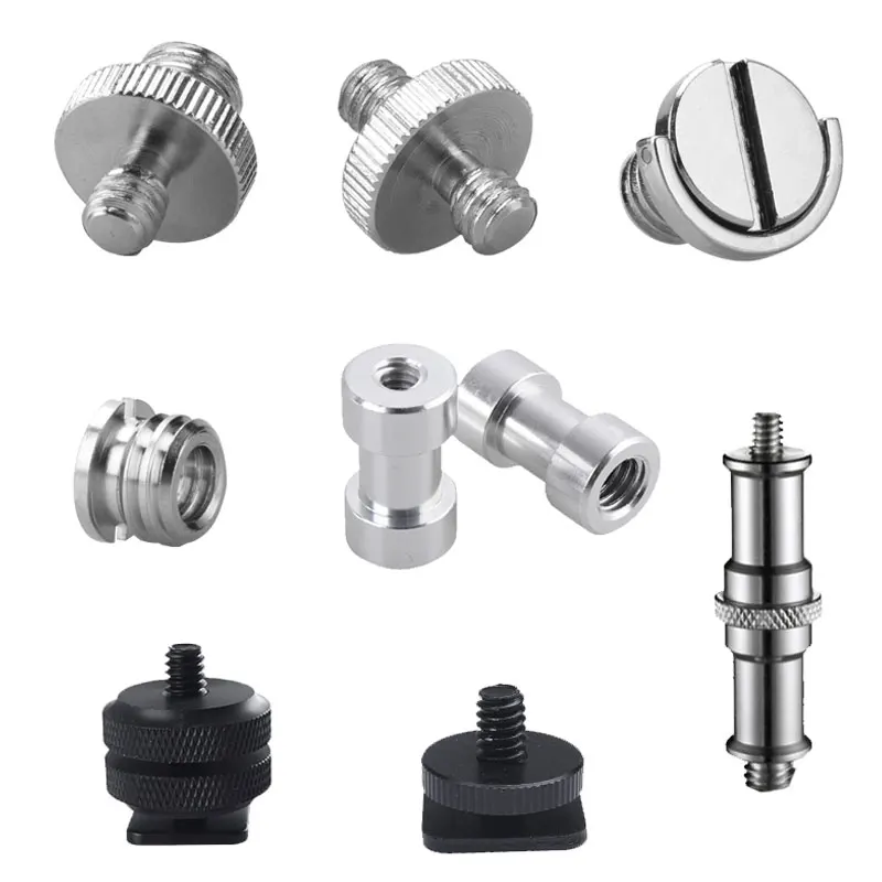 

Photography Multi-standard Screw Adpter 1/4" 3/8" EB Mount Quick Plate Screw Double Layer Screw for Flash Light Tripod Monopod