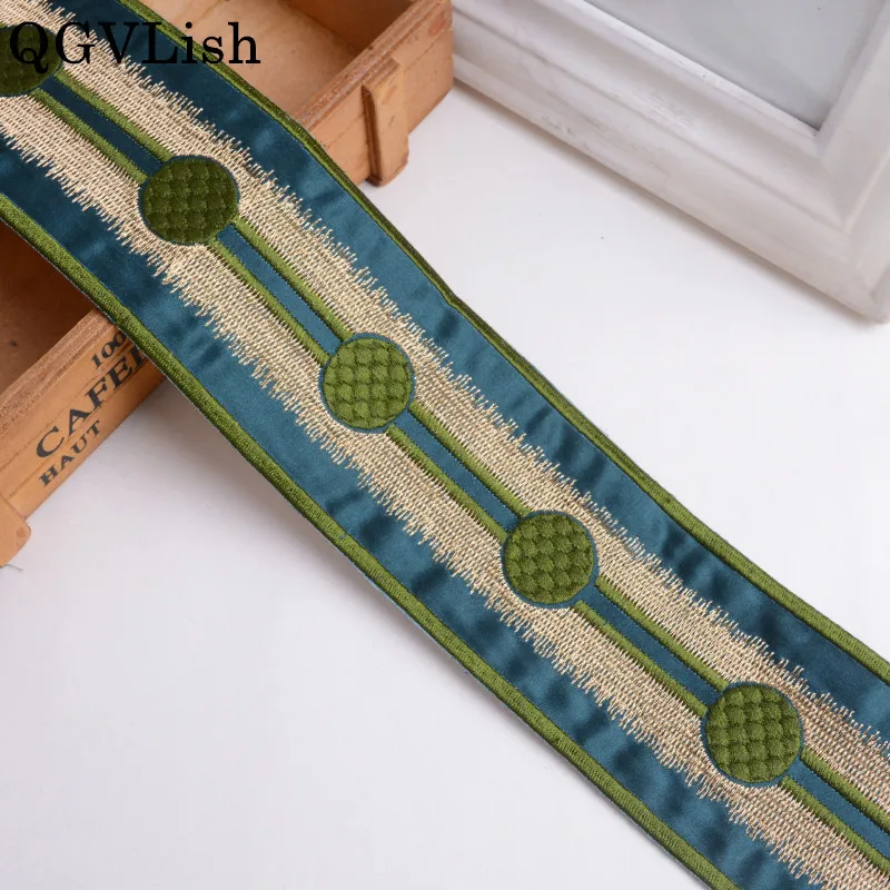 

QGVLish 1M Embroidery Curtain Lace Ribbon Belt Lace Trims DIY For Costume Cushion Pillow TableFlag Decor Curtain Accessories
