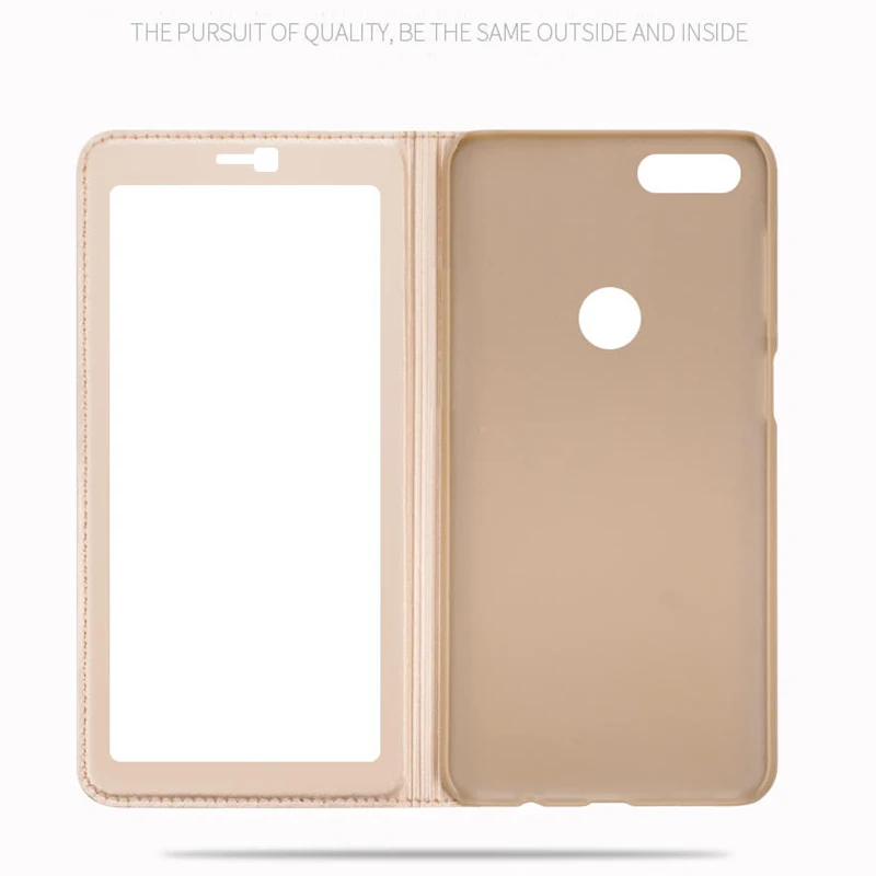 Uftemr Coque для huawei Y9 2018 Чехол книжка с окошком кожаный чехол Магнитный Y 9 Enjoy 8 Plus 5