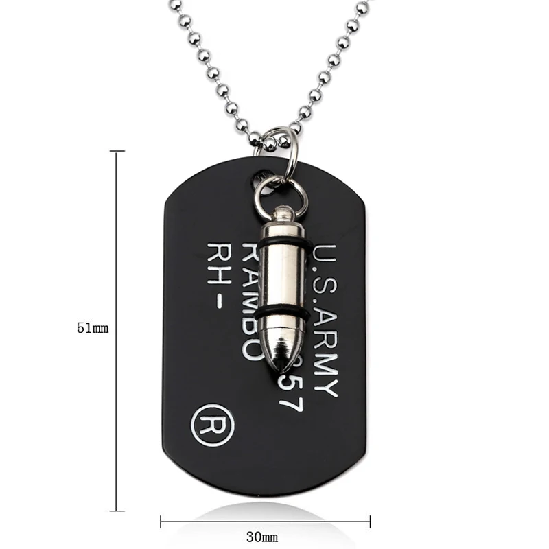 Buy 10Pcs/Lot Army Bullet Necklace Men Jewelry