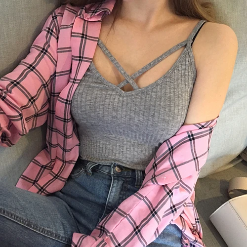 

Sexy Knitted Tank Tops Women Gold Thread Top Vest Sequined V Neck Long Tank Tops Blusa Solid Silver Camis Beige Fitness Sweater