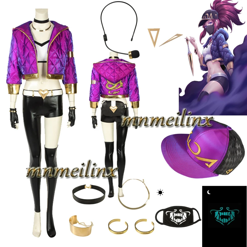 

Customize Game LOL KDA Akali Cosplay Costume League of Legends Sexy Outfit Fancy Dress Women Suit Halloween Clothes Any Size