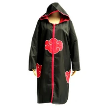 Naruto Cosplay Uchiha Itachi Hidan Akatsuki Ninja Uniform Unisex Red Cloud Logo Robe Hooded Cloak Costume naruto boruto team konohamaru sarada uchiha sarada ninja uniform cosplay costume f008