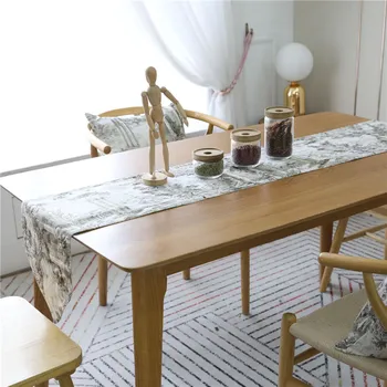 

Rustic Table Runner Beautiful Landscape Painting Table Cloth Runners Home Decor Jacquard Coffee Dining Wedding Table Decoration