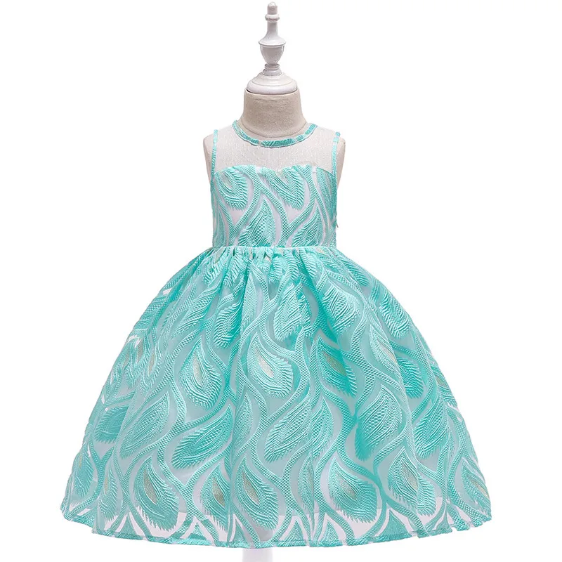 

New Luxury Bridesmaid Gown Wedding Princess Girls Dress Sleeveless Mesh Party Kids Dress Cloth