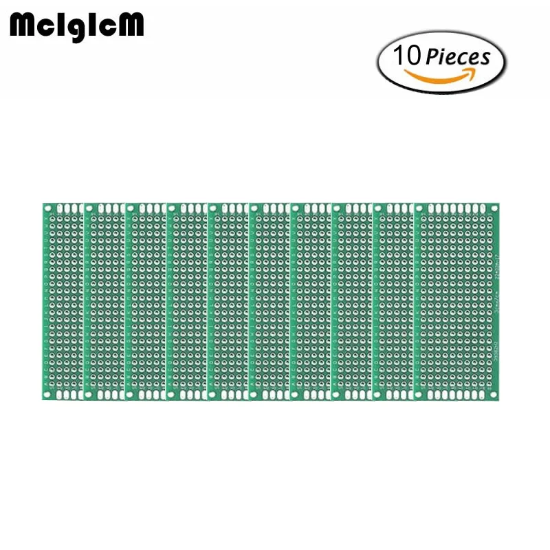 

MCIGICM 10pcs Double Side Prototype PCB diy Universal Printed Circuit Board 3x7cm